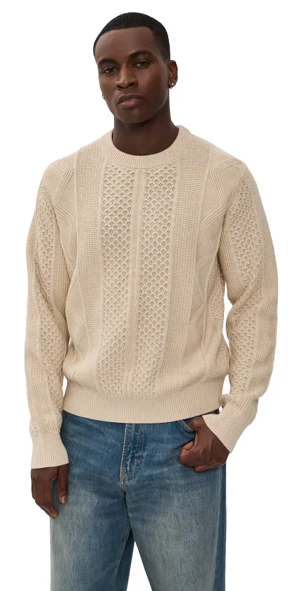 Allday Cable Crew Sweater andstone