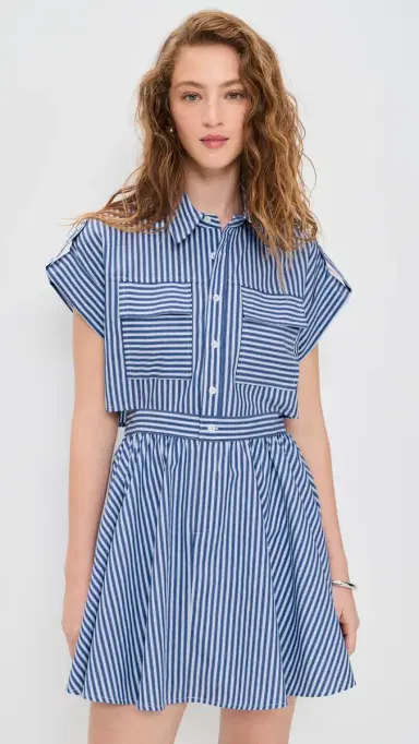 o.p.t o. p.t Rowe Dress Navy Stripe S | Thumbnail 2
