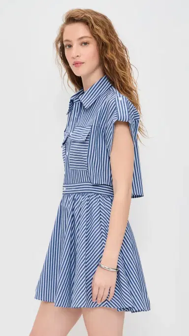 o.p.t o. p.t Rowe Dress Navy Stripe S | Thumbnail 4