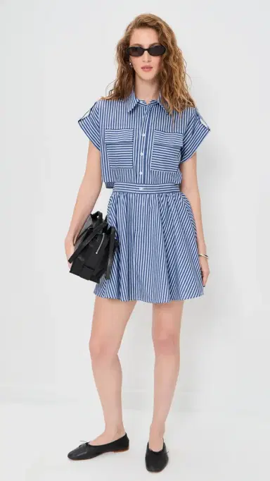 o.p.t o. p.t Rowe Dress Navy Stripe S | Thumbnail 5
