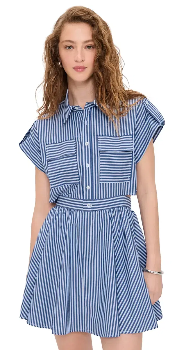 o.p.t o. p.t Rowe Dress Navy tripe