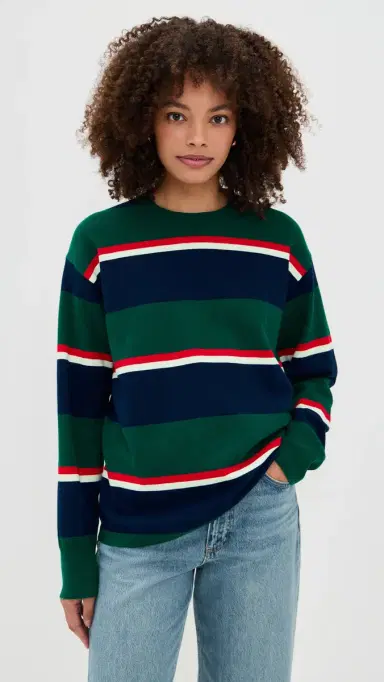 State & Lake Nia Rugby Sweater Green/Navy | Thumbnail 2 State & Lake Nia Rugby Sweater Green/Navy | Thumbnail 2