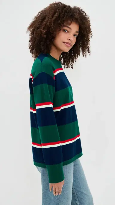 State & Lake Nia Rugby Sweater Green/Navy | Thumbnail 4 State & Lake Nia Rugby Sweater Green/Navy | Thumbnail 4