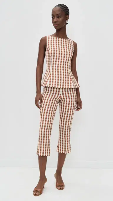 FAITHFULL Valeria Capri Pants Gingham Cedar | Thumbnail 5