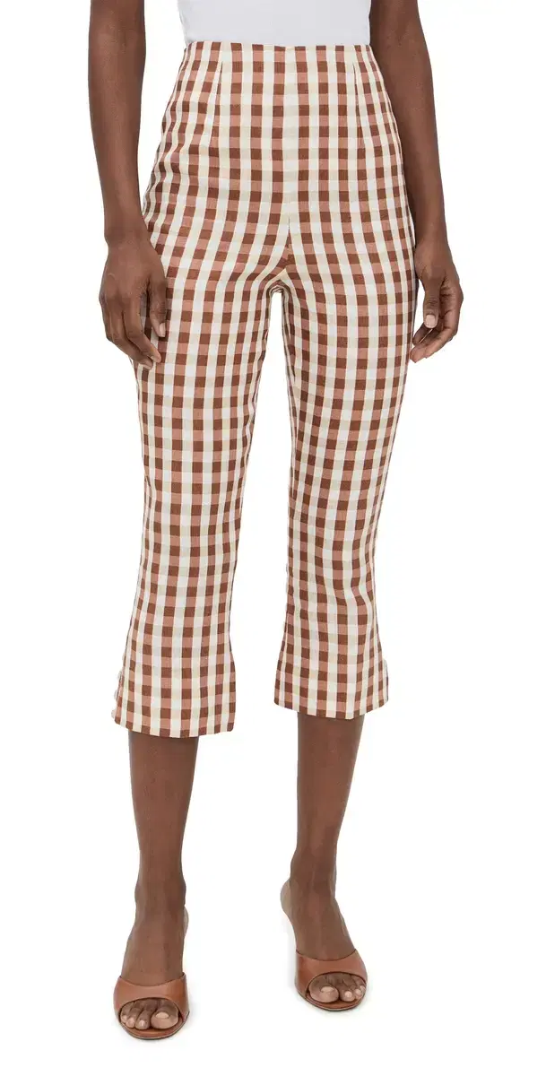 Valeria Capri Pants Gingham Cedar