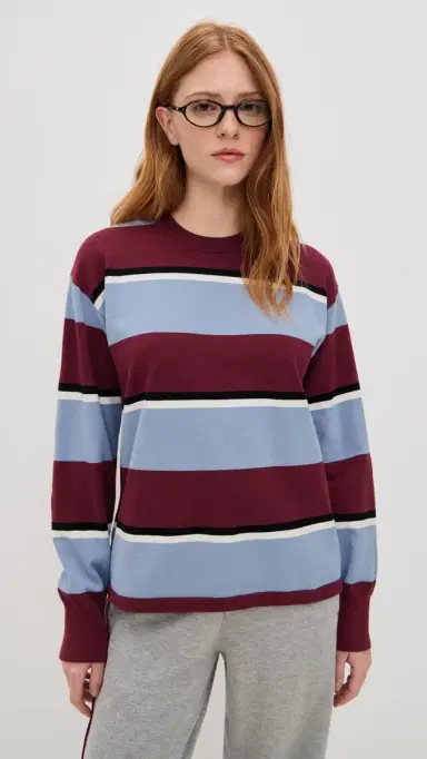 State & Lake Nia Rugby Sweater Burgundy/Blue | Thumbnail 2 State & Lake Nia Rugby Sweater Burgundy/Blue | Thumbnail 2