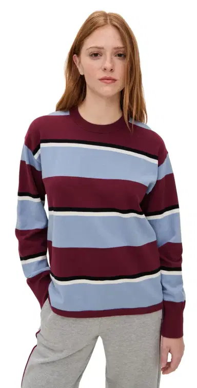 State & Lake Nia Rugby Sweater Burgundy/Blue | Thumbnail 1 State & Lake Nia Rugby Sweater Burgundy/Blue | Thumbnail 1
