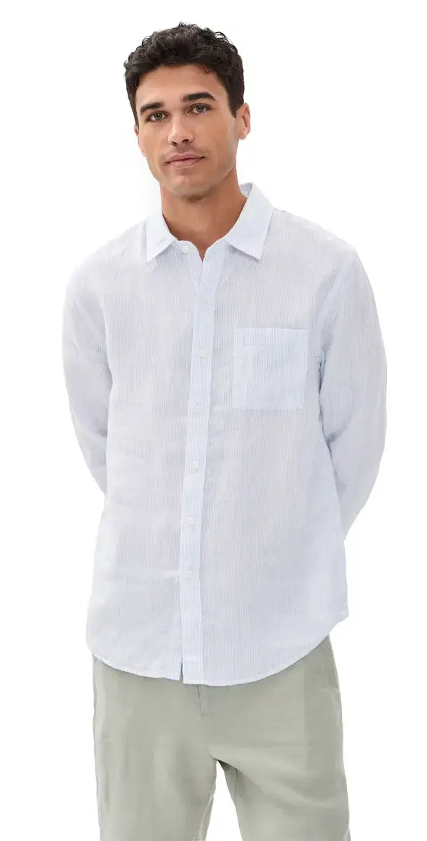 Tate tripe Long leeve Classic hirt Optic White/Novo