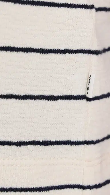 NN07 Pedro Textured Stripe Tee Navy Blue | Thumbnail 6