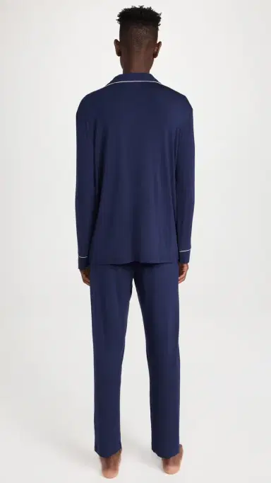 Eberjey William Modal ong Pajamas Set True Navy/ | Thumbnail 3