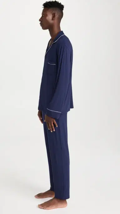 Eberjey William Modal ong Pajamas Set True Navy/ | Thumbnail 4