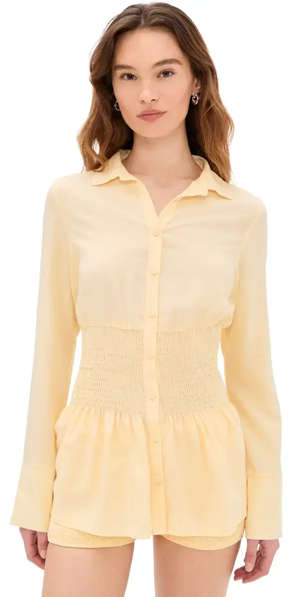 Seven Wonders Adora Long leeve hirred hirt Lemon