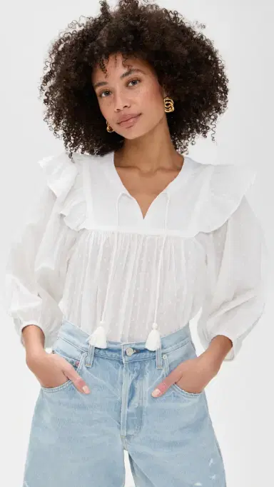 Cleobella Lina Blouse Ivory | Thumbnail 2 Cleobella Lina Blouse Ivory | Thumbnail 2