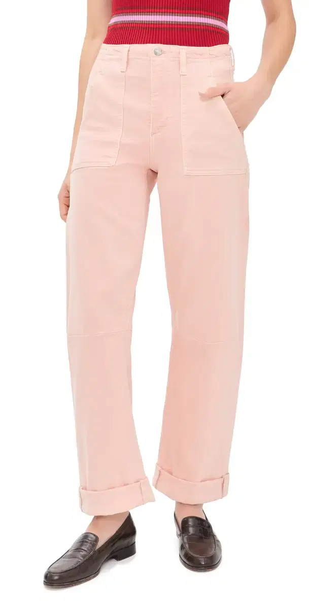 LE JEAN Utility Soft Double Cuff Jeans Peachy