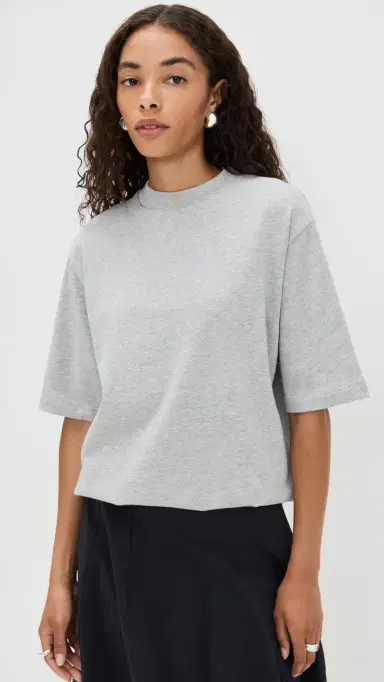 Tibi Perfect Unisex Tee Heather Grey S | Thumbnail 2