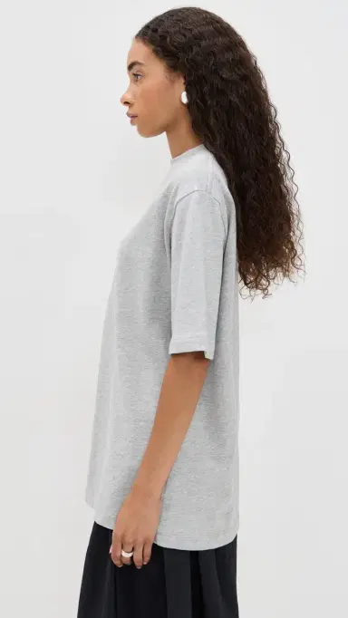 Tibi Perfect Unisex Tee Heather Grey S | Thumbnail 4