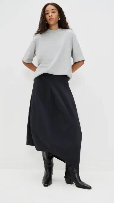 Tibi Perfect Unisex Tee Heather Grey S | Thumbnail 5