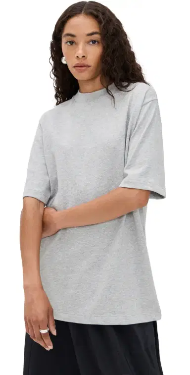 Tibi Perfect Unisex Tee Heather Grey S | Thumbnail 1