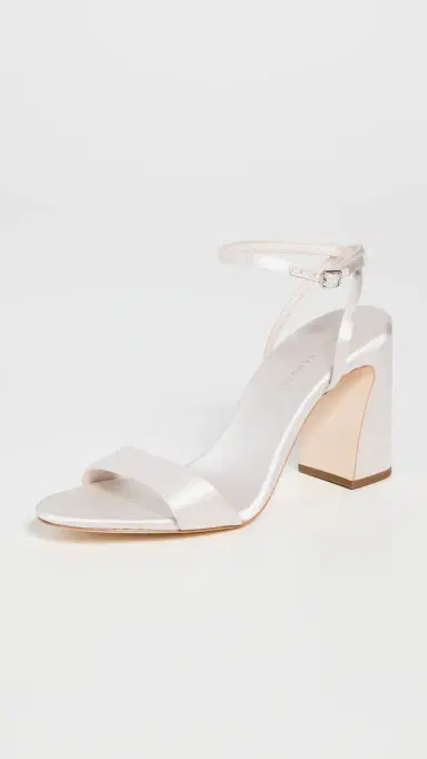 Loeffler Randall Malia Curved Heel Simple Sandals Cream 8 | Thumbnail 2