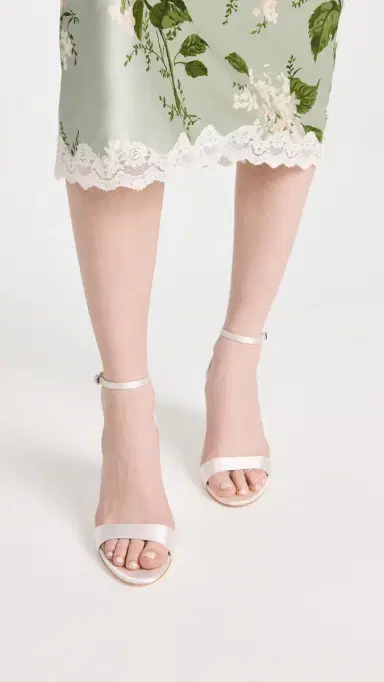 Loeffler Randall Malia Curved Heel Simple Sandals Cream 8 | Thumbnail 5