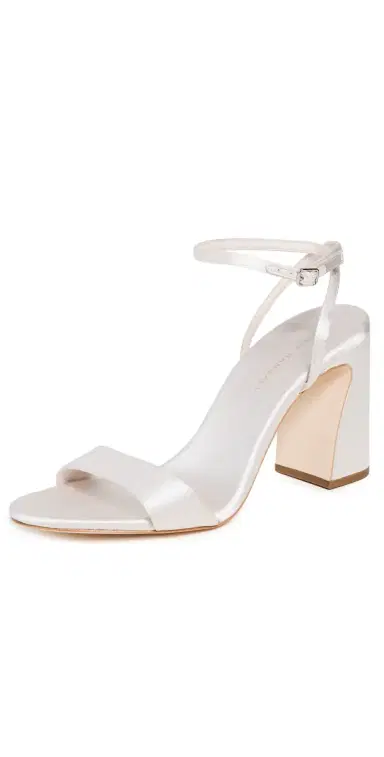 Loeffler Randall Malia Curved Heel Simple Sandals Cream 8 | Thumbnail 1