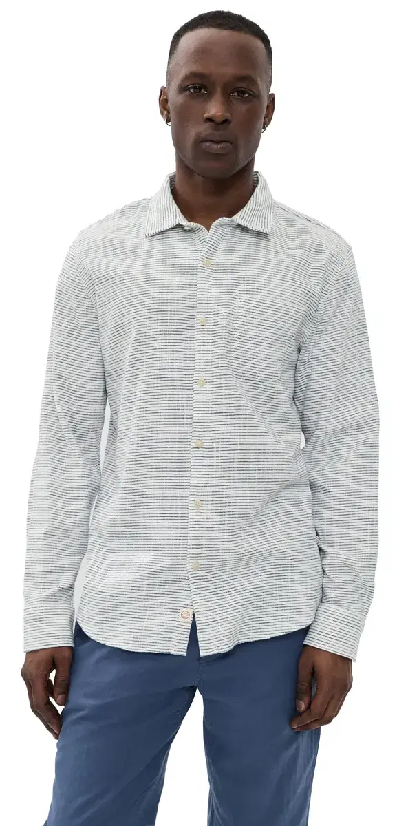Classic Stretch Shirt Natural/Black Stripe