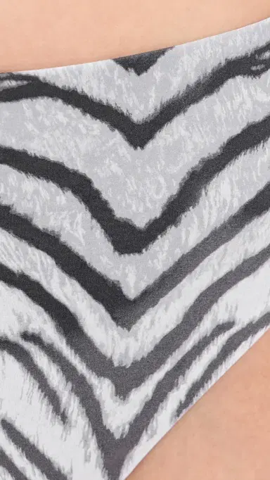 GOOD AMERICAN Matte High Waist Bikini Bottoms Black And White Tiger M | Thumbnail 5