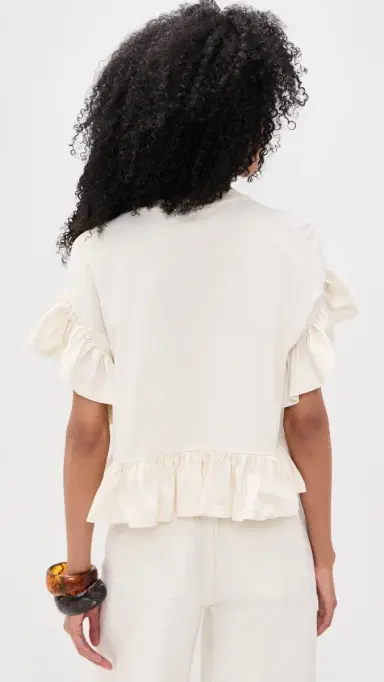 Ulla Johnson Mariana eplum Top Cowrie | Thumbnail 3 Ulla Johnson Mariana eplum Top Cowrie | Thumbnail 3