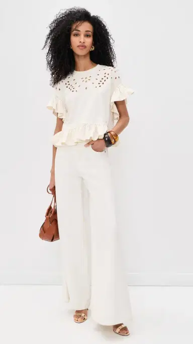 Ulla Johnson Mariana eplum Top Cowrie | Thumbnail 5 Ulla Johnson Mariana eplum Top Cowrie | Thumbnail 5