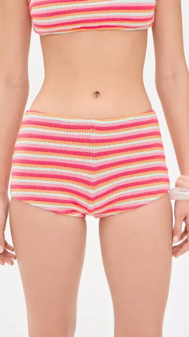 BEACH RIOT Nyx Bikini Bottoms Guava Jelly Crochet M | Thumbnail 2