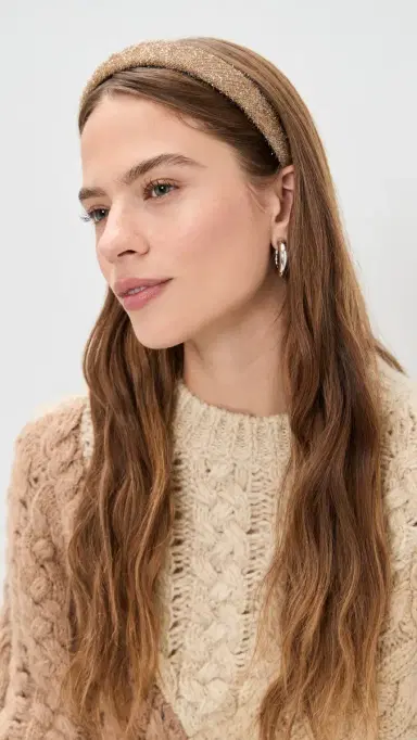 Lele Sadoughi Charlotte Tinsel Headband Gold One Size | Thumbnail 3