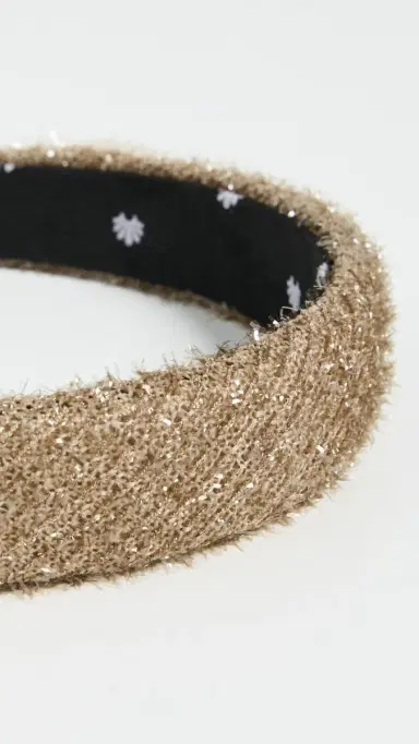Lele Sadoughi Charlotte Tinsel Headband Gold One Size | Thumbnail 4