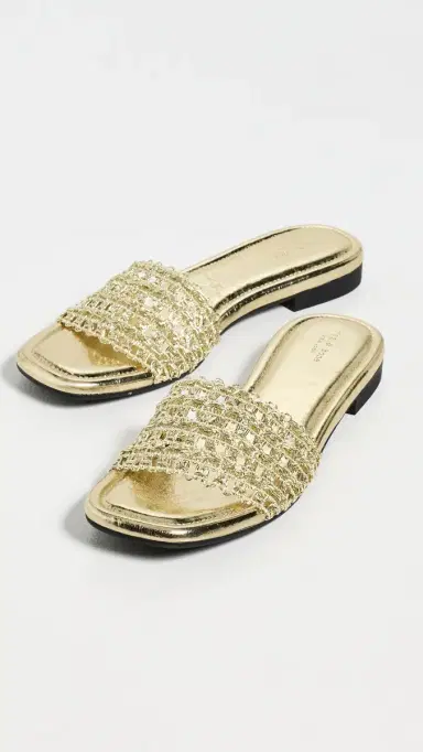 rag & bone Ellie Slide Sandals Gold 40 | Thumbnail 5