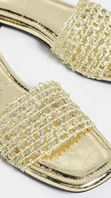 rag & bone Ellie Slide Sandals Gold 40 | Thumbnail 6