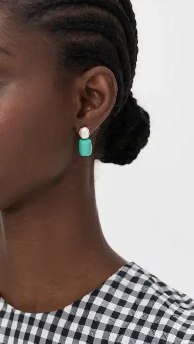Lele Sadoughi Pebble Stud Earrings Turquoise Sea One Size | Thumbnail 3