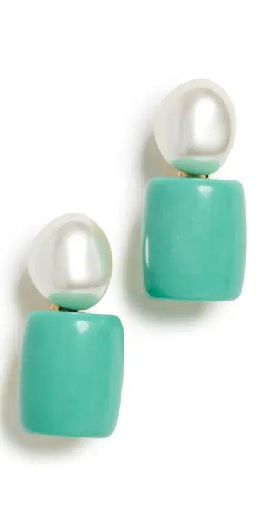 Lele Sadoughi Pebble Stud Earrings Turquoise Sea One Size | Thumbnail 1