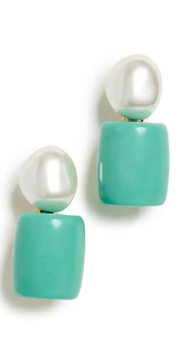 Pebble Stud Earrings Turquoise Sea One Size