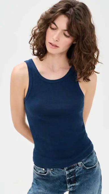 Z Supply Classic Slub Scoop Tank Indigo L | Thumbnail 2