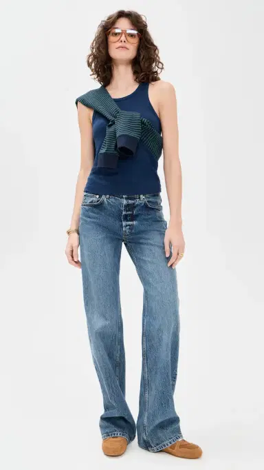 Z Supply Classic Slub Scoop Tank Indigo L | Thumbnail 5