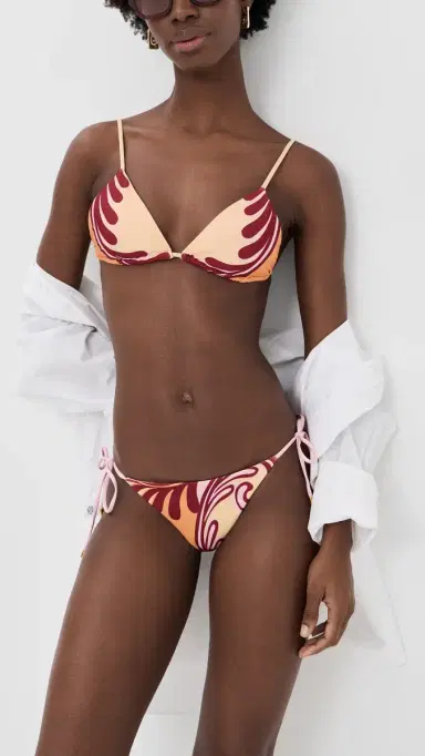 Farm Rio Arabesc Soft Yellow Tie Side Bikini Bottoms Arabesc Soft Yellow L | Thumbnail 5 Farm Rio Arabesc Soft Yellow Tie Side Bikini Bottoms Arabesc Soft Yellow L | Thumbnail 5