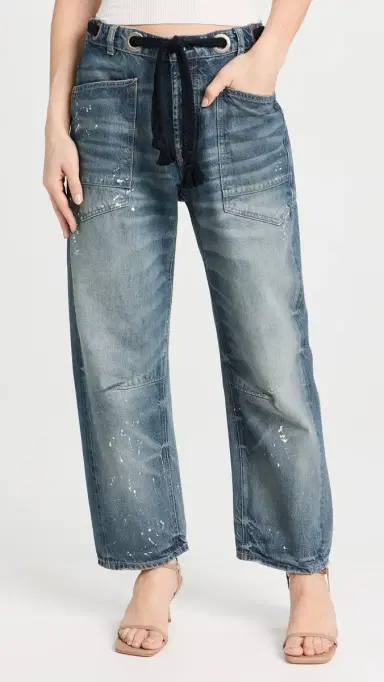 Free People Moxie Pull-On Barrel Jeans Timeless Blue 27 | Thumbnail 2