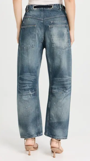 Free People Moxie Pull-On Barrel Jeans Timeless Blue 27 | Thumbnail 3