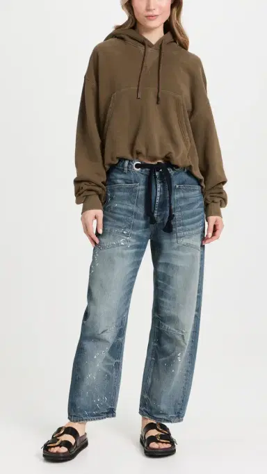 Free People Moxie Pull-On Barrel Jeans Timeless Blue 27 | Thumbnail 5