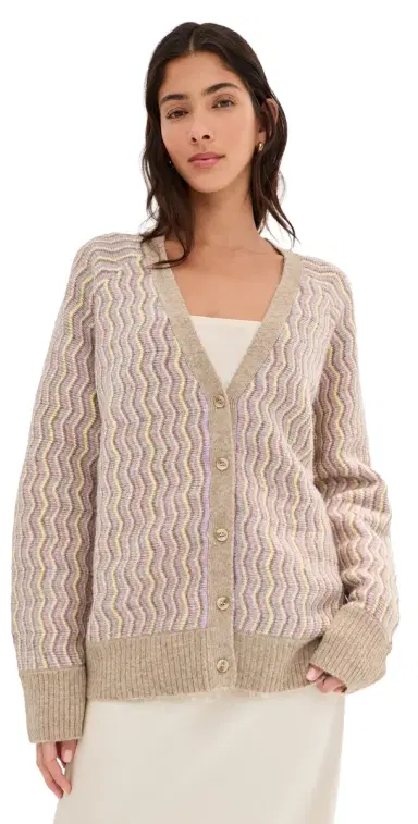 LE BOP Elle Oversized Cardigan Sand | Thumbnail 1