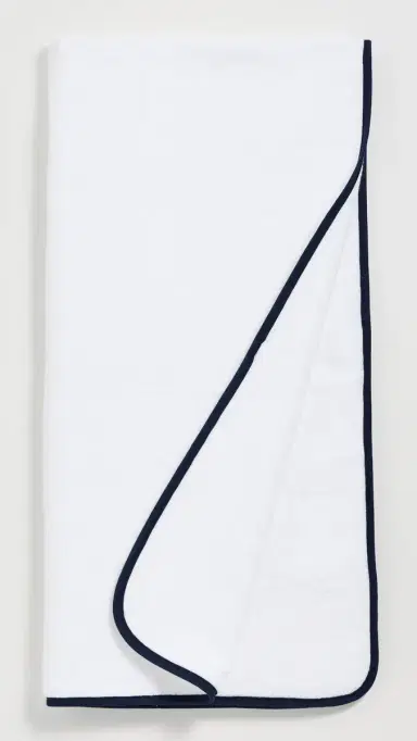 Weezie Signature Bath Towel Navy on White One Size | Thumbnail 2
