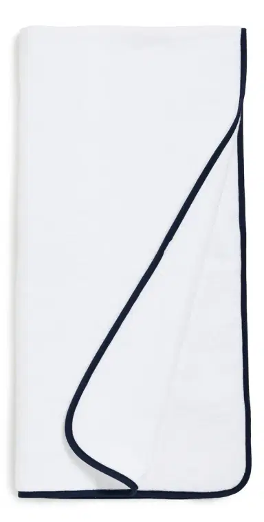 Weezie Signature Bath Towel Navy on White One Size | Thumbnail 1