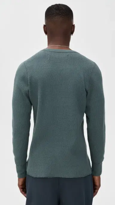 Aaron Levine Thermal ong Sleeve Shirt Slate | Thumbnail 3 Aaron Levine Thermal ong Sleeve Shirt Slate | Thumbnail 3