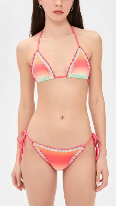 Beach Riot oleil Bikini Bottoms Guava Jelly Crochet | Thumbnail 4