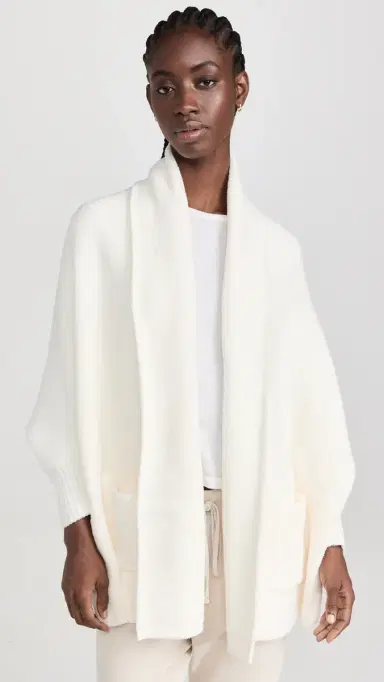 Barefoot Dreams CozyChic Blanket Wrap Pearl One Size | Thumbnail 2