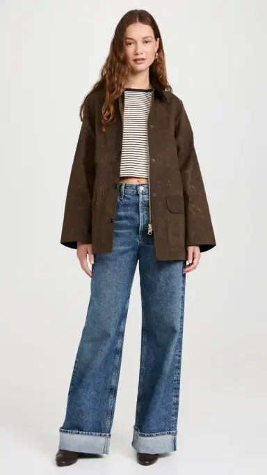 Alex Mill Chiltern Street Barn Jacket In Waxed Cotton Brown L | Thumbnail 5